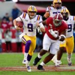 College Football Match Scoring :   LSU Rise ,  Alabama Left Outside