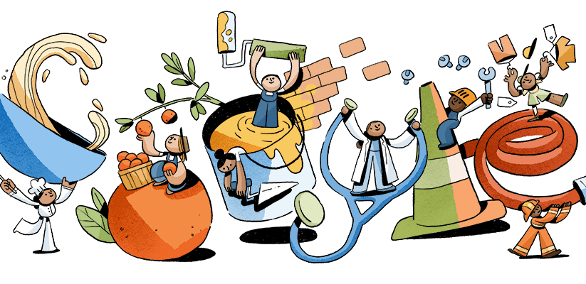 Google doodle celebrates the Labor Day 2023