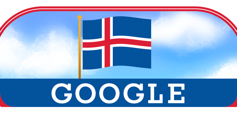 Google doodle celebrates the Icelandic National Day