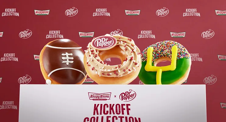 Krispy Kreme and Dr Pepper partner up to introduce a new line of football-themed doughnuts