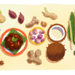 Google doodle celebrates the rendang, a Indonesian popular dish of meat stewed in coconut milk