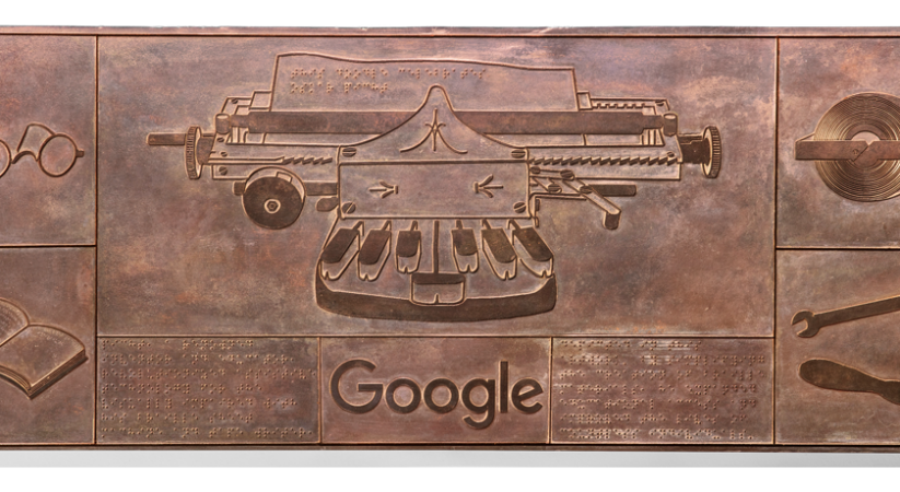 Google doodle honors the Oskar Picht, a German teacher and inventor who created the first braille typewriter