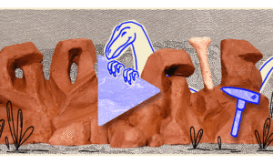 Google doodle honors the Staurikosaurus, one of the the oldest dinosaurs ever discovered