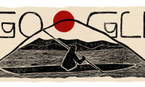 Google doodle celebrates the Kayak, a small and narrow watercraft