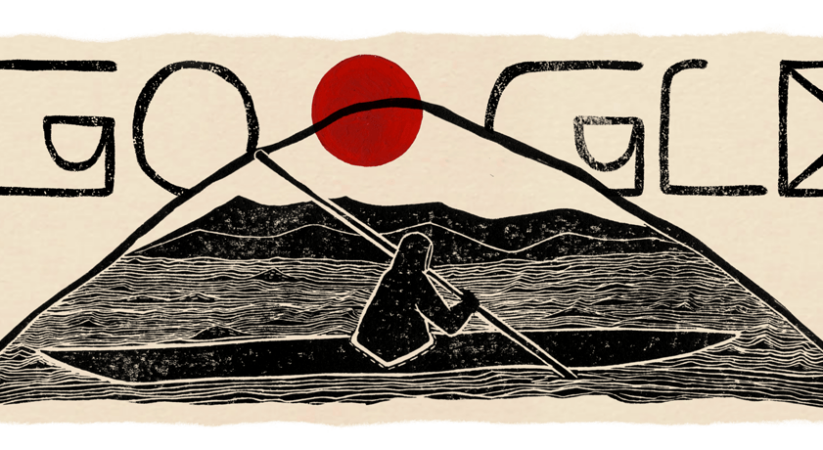 Google doodle celebrates the Kayak, a small and narrow watercraft